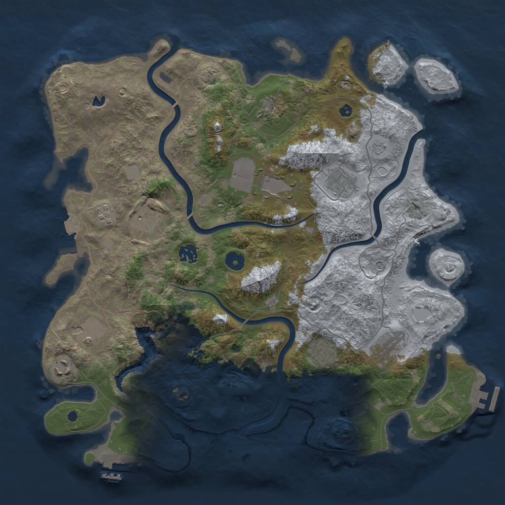 Rust Map: Procedural Map, Size: 4000, Seed: 1579013693, 16 Monuments