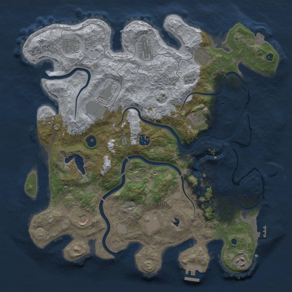 Rust Map: Procedural Map, Size: 4000, Seed: 1700778197, 16 Monuments