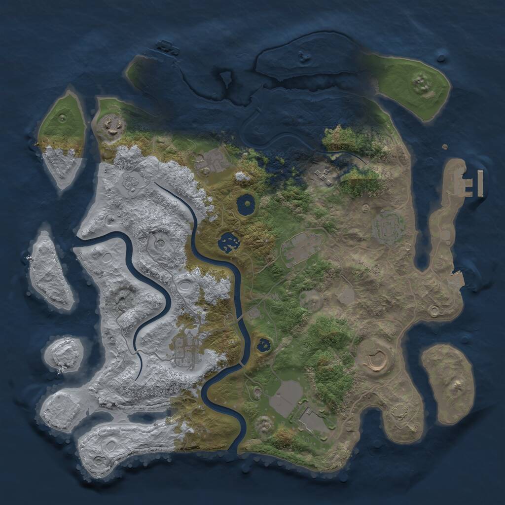 Rust Map: Procedural Map, Size: 3750, Seed: 185770778, 15 Monuments