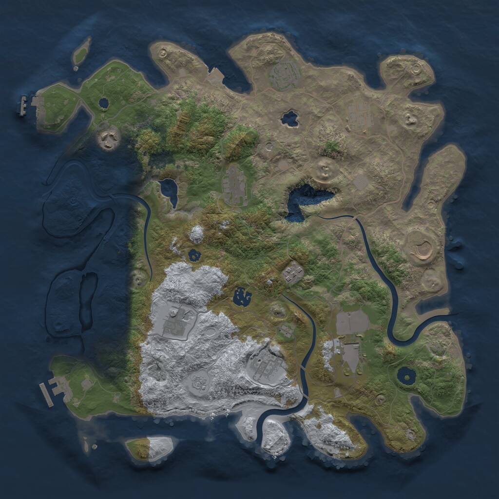 Rust Map: Procedural Map, Size: 4000, Seed: 1757116889, 16 Monuments