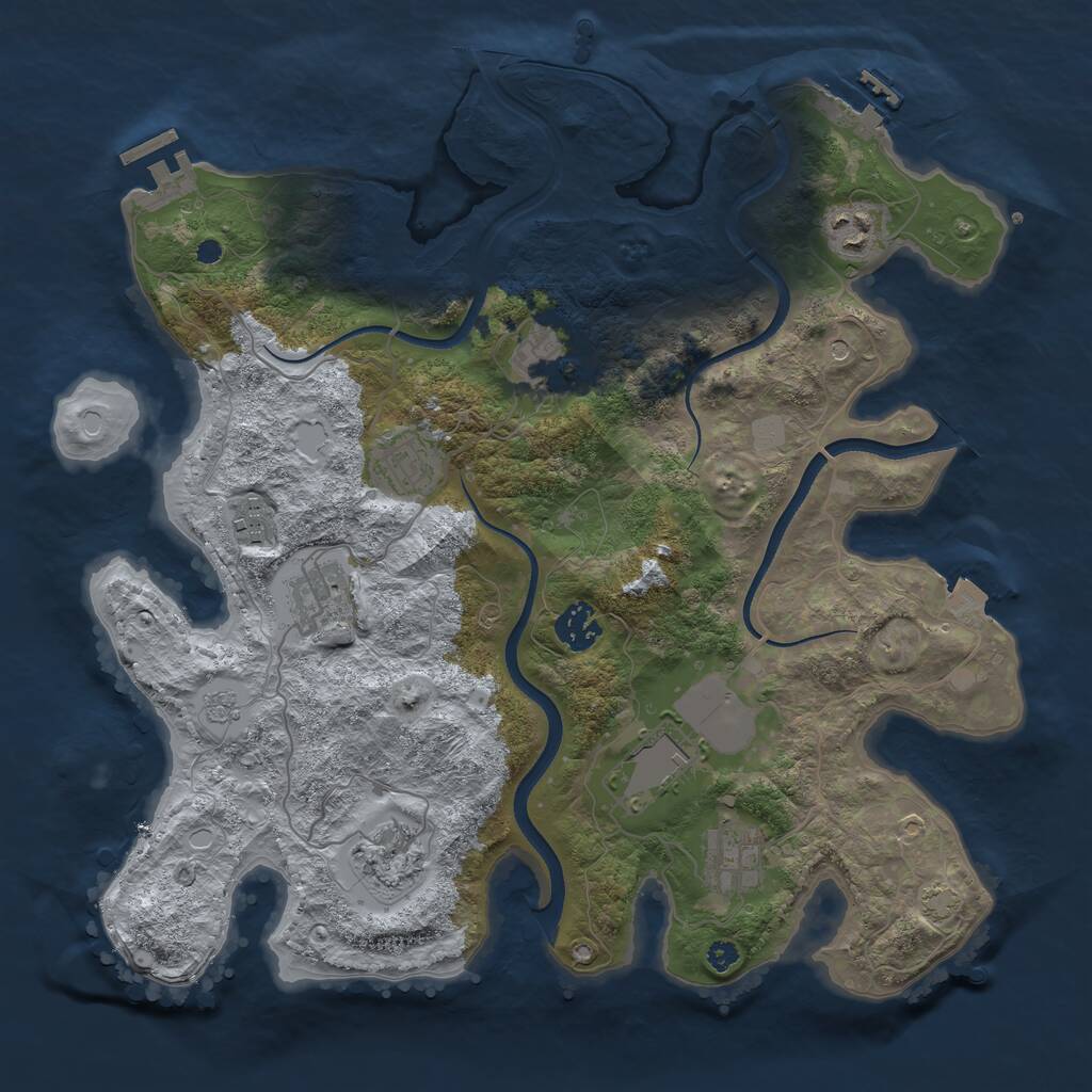 Rust Map: Procedural Map, Size: 3600, Seed: 243892695, 15 Monuments