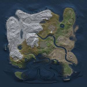 Thumbnail Rust Map: Procedural Map, Size: 3000, Seed: 202509061, 12 Monuments