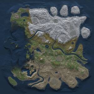 Thumbnail Rust Map: Procedural Map, Size: 4000, Seed: 537718934, 16 Monuments