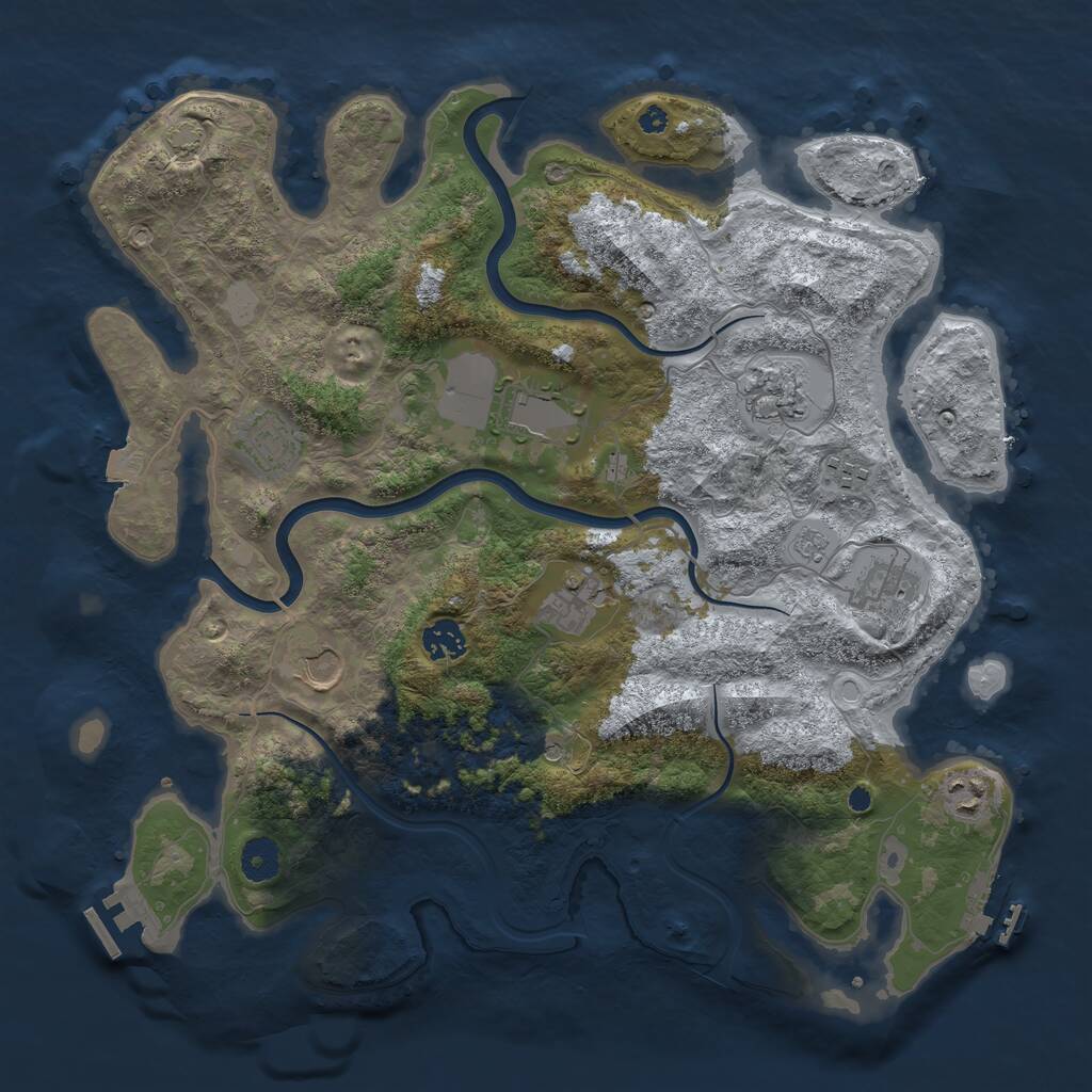 Rust Map: Procedural Map, Size: 3899, Seed: 1209531922, 15 Monuments