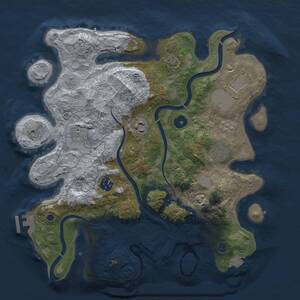 Thumbnail Rust Map: Procedural Map, Size: 3500, Seed: 1291172648, 11 Monuments