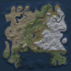 Thumbnail Rust Map: Procedural Map, Size: 4500, Seed: 1320814206, 17 Monuments