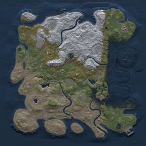 Thumbnail Rust Map: Procedural Map, Size: 4420, Seed: 425258, 15 Monuments