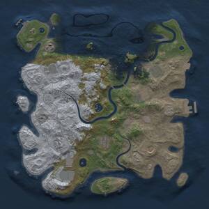 Thumbnail Rust Map: Procedural Map, Size: 3800, Seed: 1710346971, 17 Monuments