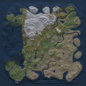 Thumbnail Rust Map: Procedural Map, Size: 4500, Seed: 116416178, 17 Monuments