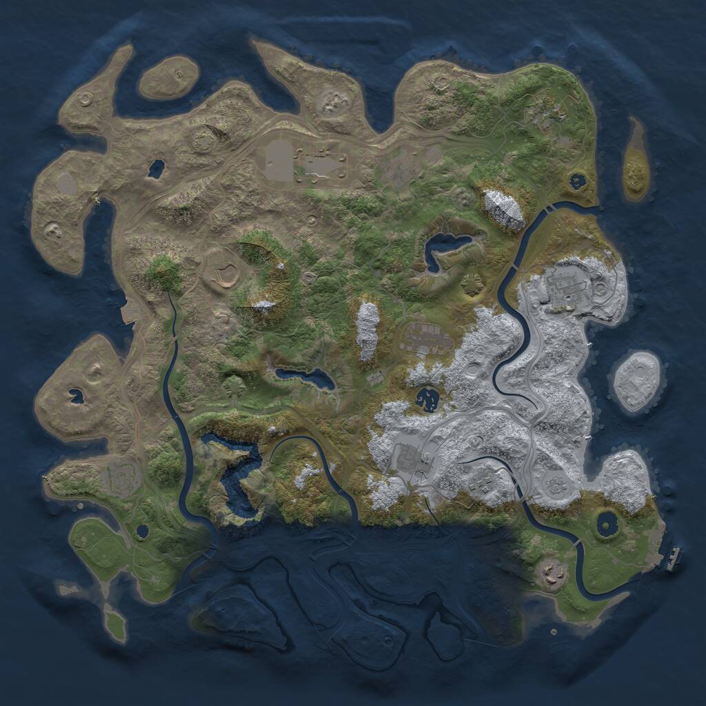 Rust Map: Procedural Map, Size: 4500, Seed: 16761886, 16 Monuments