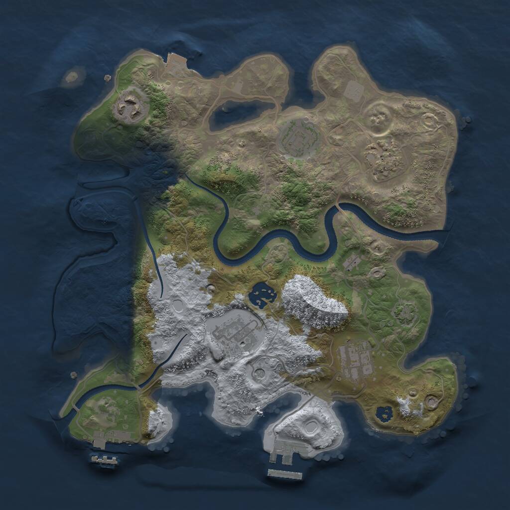 Rust Map: Procedural Map, Size: 3000, Seed: 135254897, 11 Monuments