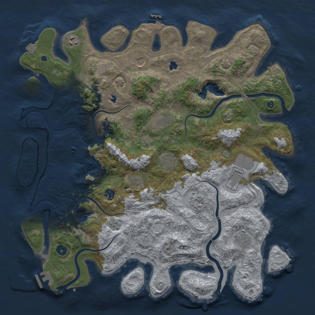 Rust Map: Procedural Map, Size: 4500, Seed: 32769, 16 Monuments