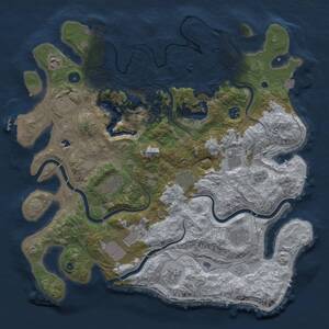 Thumbnail Rust Map: Procedural Map, Size: 4250, Seed: 562760500, 16 Monuments