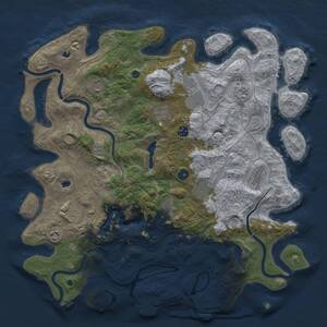 Thumbnail Rust Map: Procedural Map, Size: 4500, Seed: 1136775167, 17 Monuments