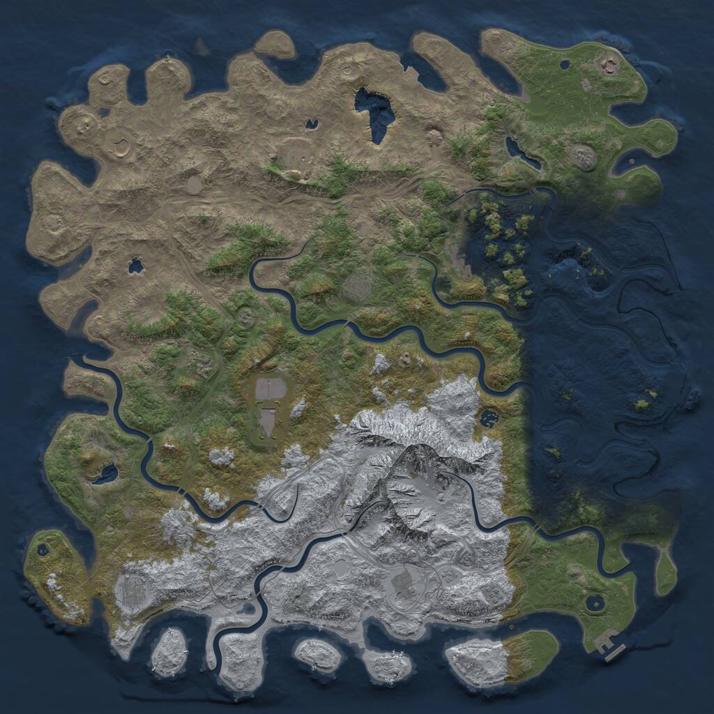 Rust Map: Procedural Map, Size: 6000, Seed: 1415359346, 17 Monuments