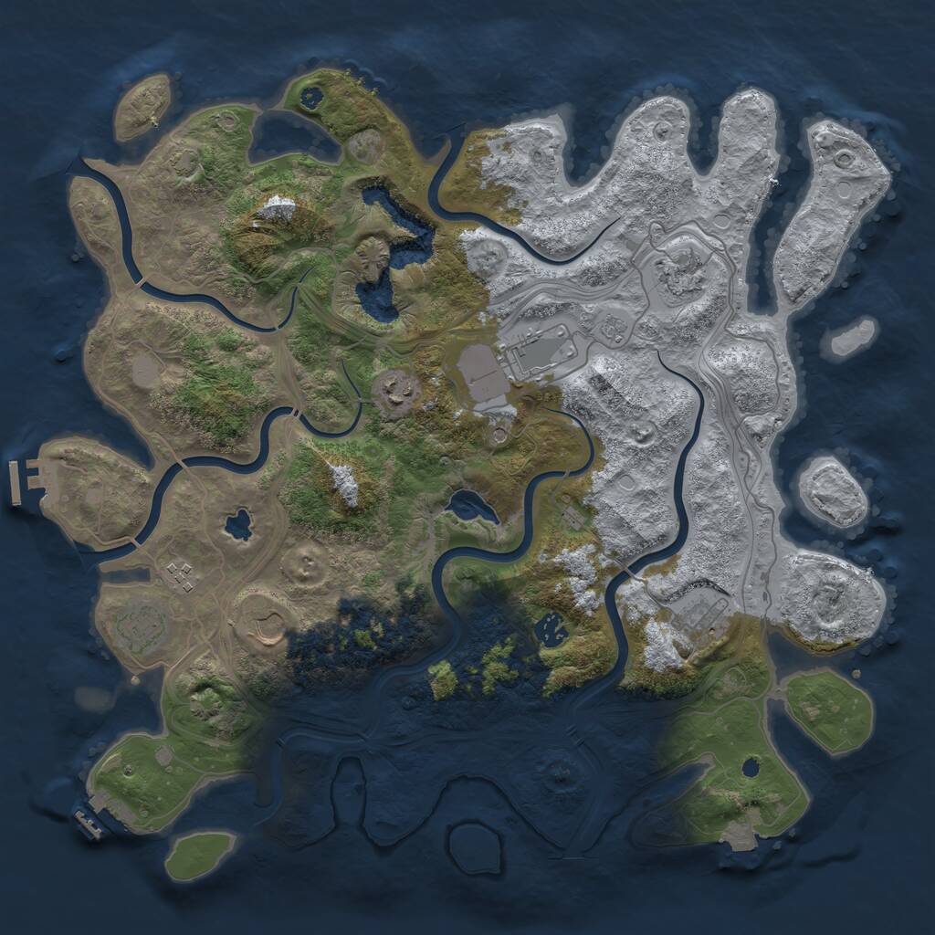 Rust Map: Procedural Map, Size: 4250, Seed: 1480757144, 14 Monuments