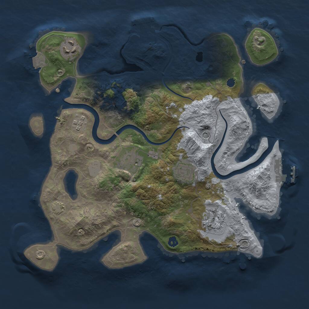 Rust Map: Procedural Map, Size: 3000, Seed: 66744233, 10 Monuments