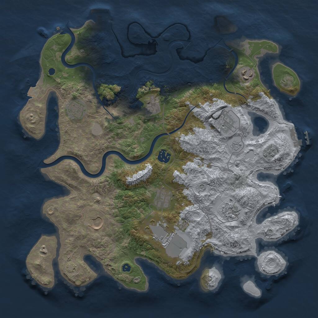 Rust Map: Procedural Map, Size: 3750, Seed: 1753429526, 16 Monuments
