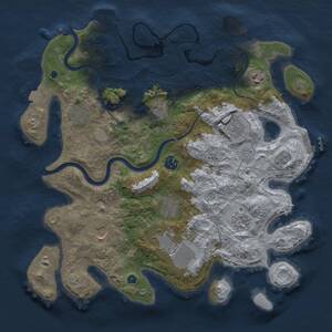 Thumbnail Rust Map: Procedural Map, Size: 3750, Seed: 1753429526, 16 Monuments