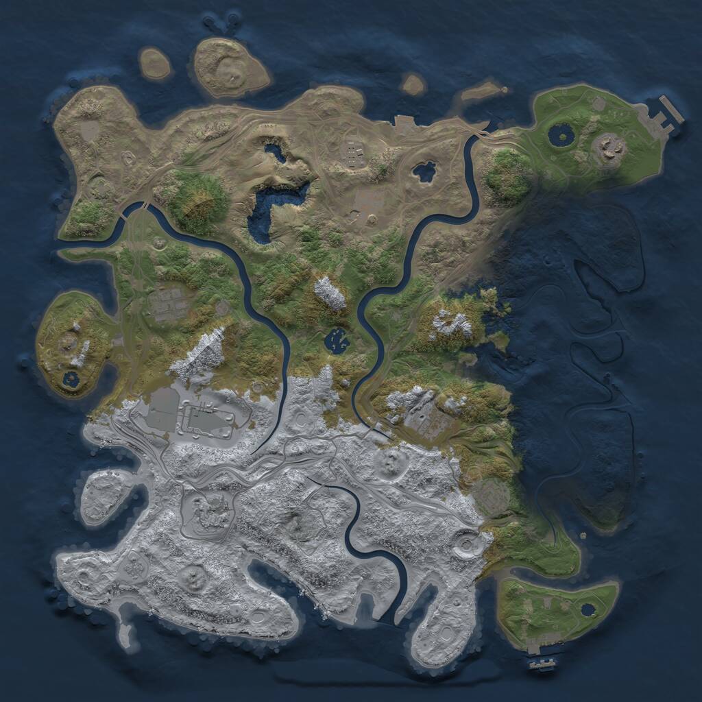 Rust Map: Procedural Map, Size: 4250, Seed: 303287477, 15 Monuments