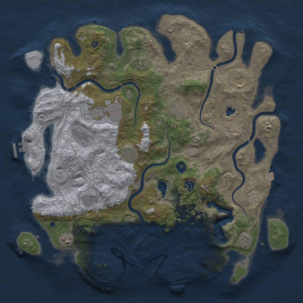 Rust Map: Procedural Map, Size: 4250, Seed: 1234650992, 16 Monuments