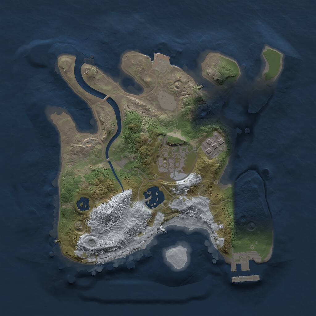 Rust Map: Procedural Map, Size: 2300, Seed: 498547, 5 Monuments