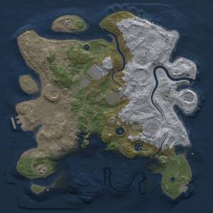 Thumbnail Rust Map: Procedural Map, Size: 3750, Seed: 1180766839, 15 Monuments