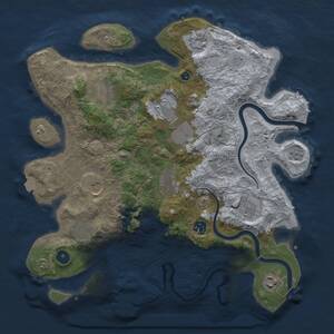 Thumbnail Rust Map: Procedural Map, Size: 3750, Seed: 1180766839, 15 Monuments