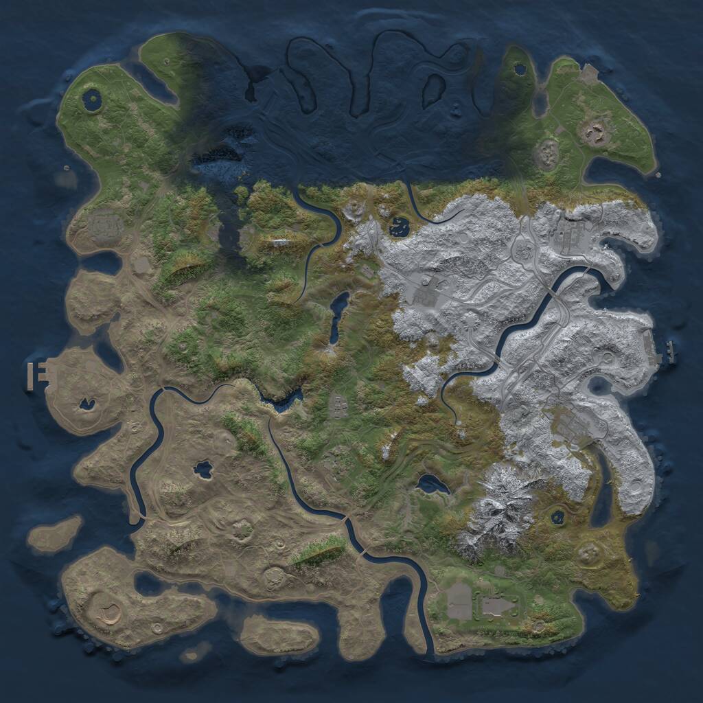 Rust Map: Procedural Map, Size: 5099, Seed: 1337, 17 Monuments