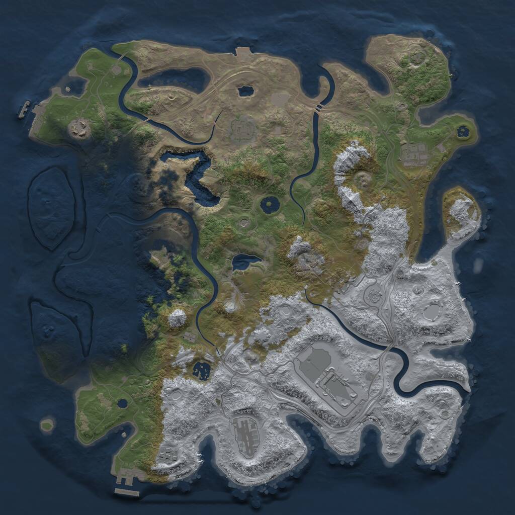 Rust Map: Procedural Map, Size: 4250, Seed: 711934862, 15 Monuments