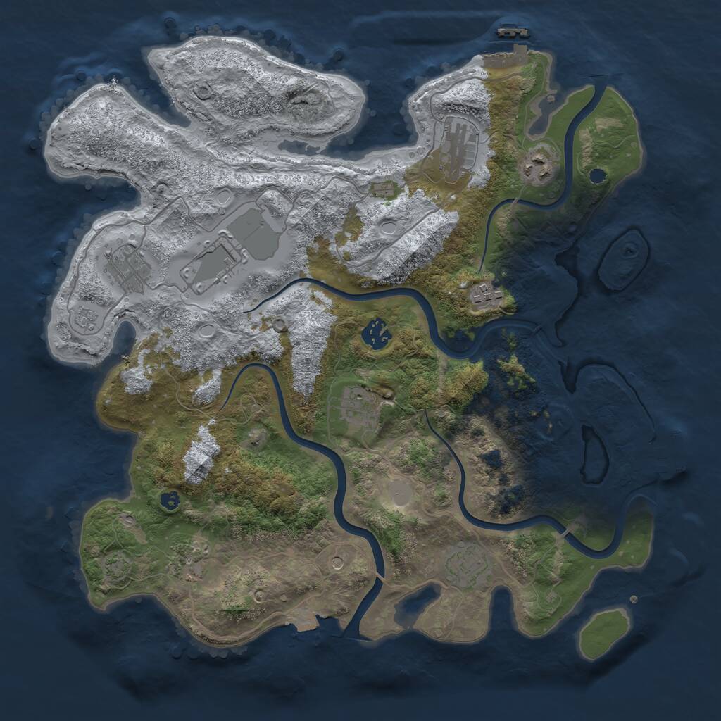 Rust Map: Procedural Map, Size: 3750, Seed: 1555592752, 15 Monuments