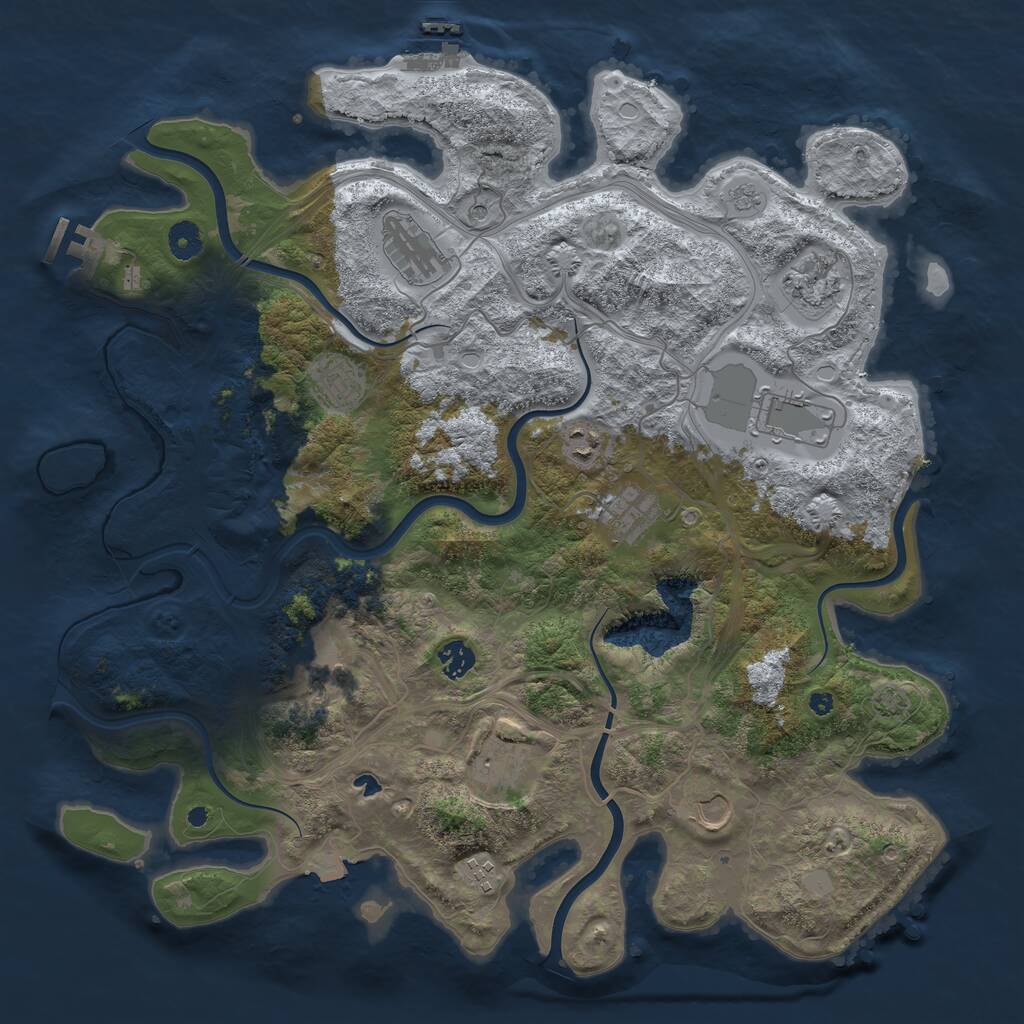 Rust Map: Procedural Map, Size: 4250, Seed: 498996533, 17 Monuments