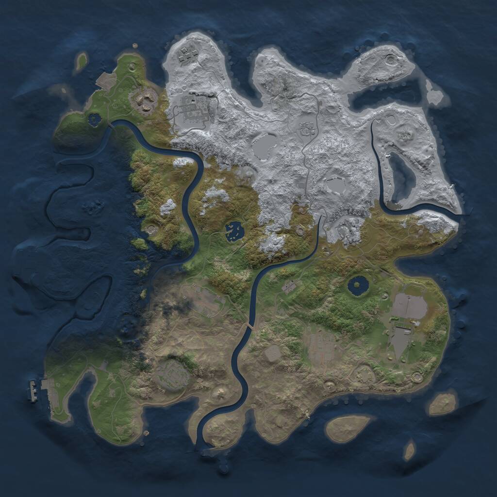 Rust Map: Procedural Map, Size: 3750, Seed: 1364949644, 15 Monuments