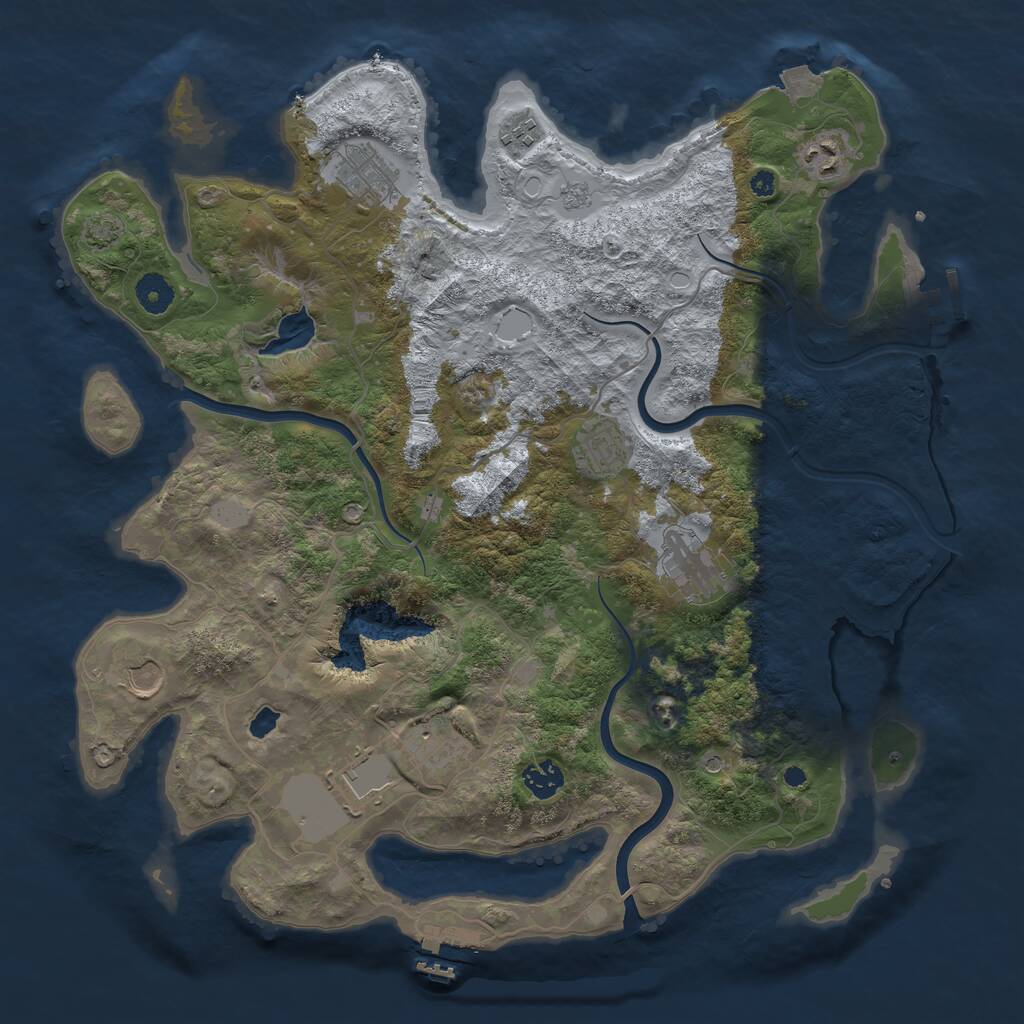 Rust Map: Procedural Map, Size: 4000, Seed: 35581576, 15 Monuments