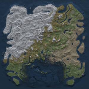 Thumbnail Rust Map: Procedural Map, Size: 6000, Seed: 469103997, 17 Monuments