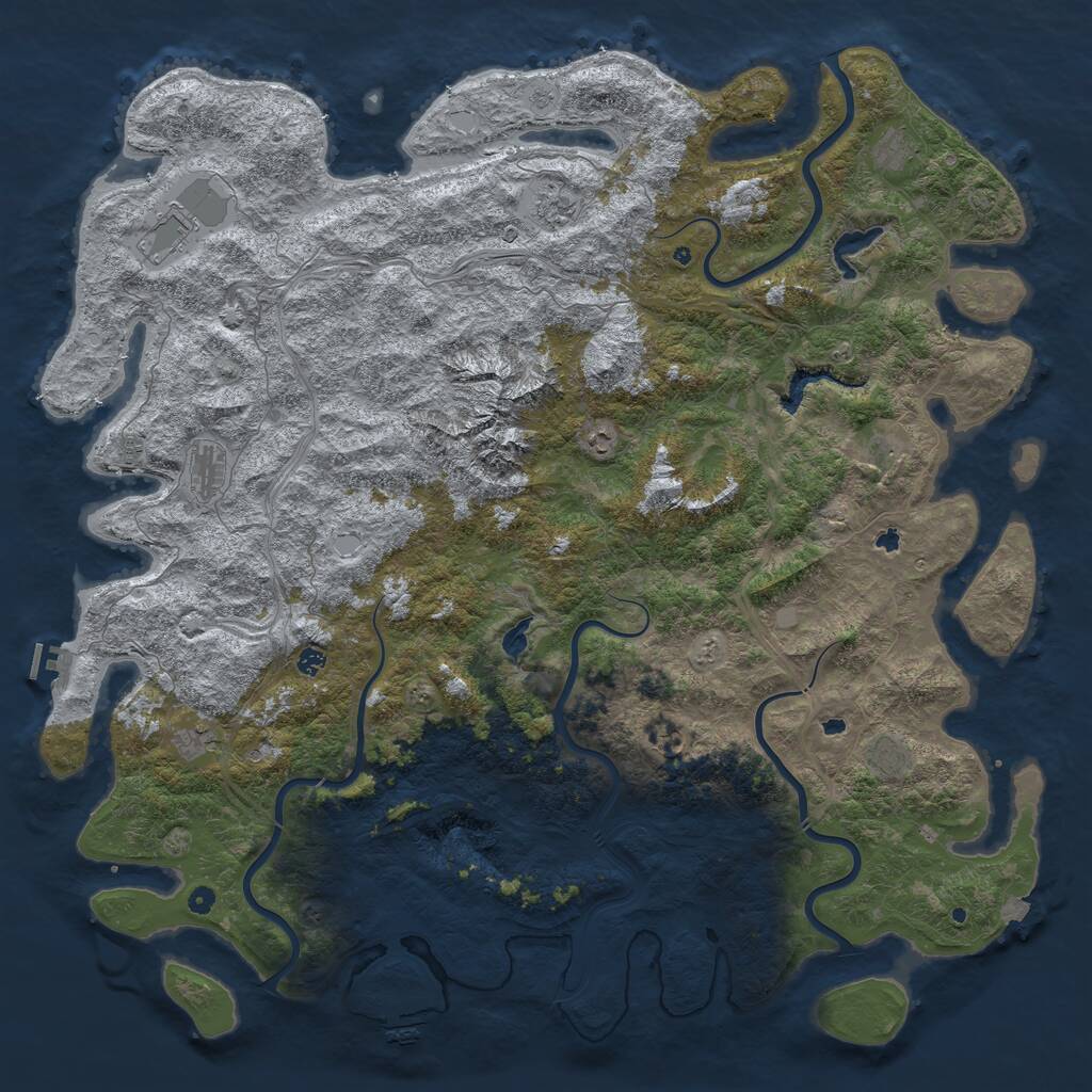 Rust Map: Procedural Map, Size: 6000, Seed: 469103997, 17 Monuments