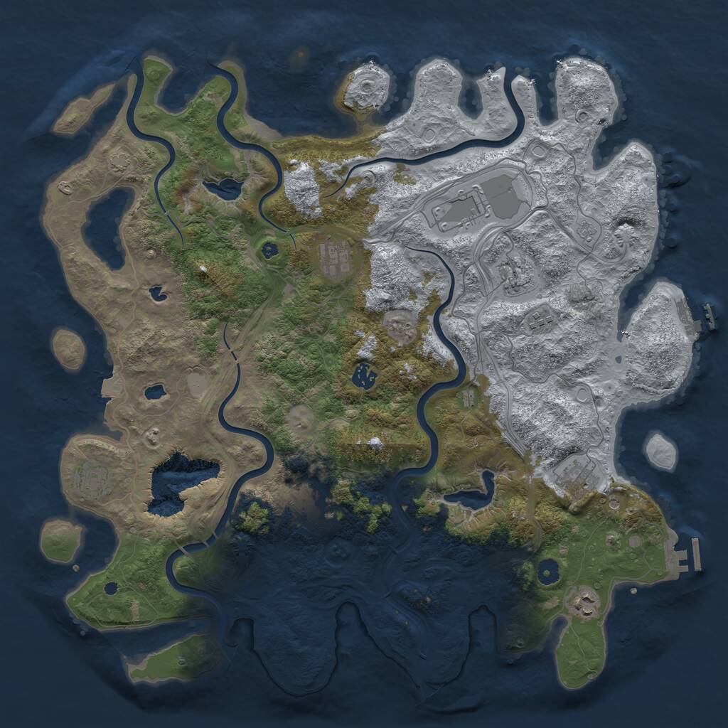 Rust Map: Procedural Map, Size: 4500, Seed: 166649261, 15 Monuments