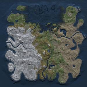 Thumbnail Rust Map: Procedural Map, Size: 4500, Seed: 23542511, 17 Monuments