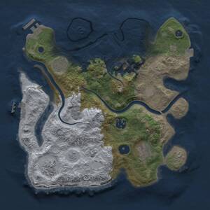 Thumbnail Rust Map: Procedural Map, Size: 3000, Seed: 127507, 11 Monuments