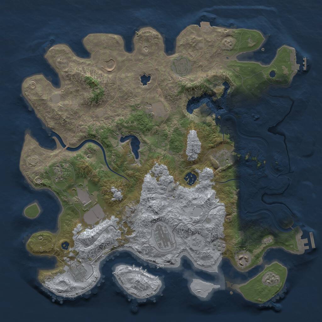 Rust Map: Procedural Map, Size: 4000, Seed: 436, 17 Monuments