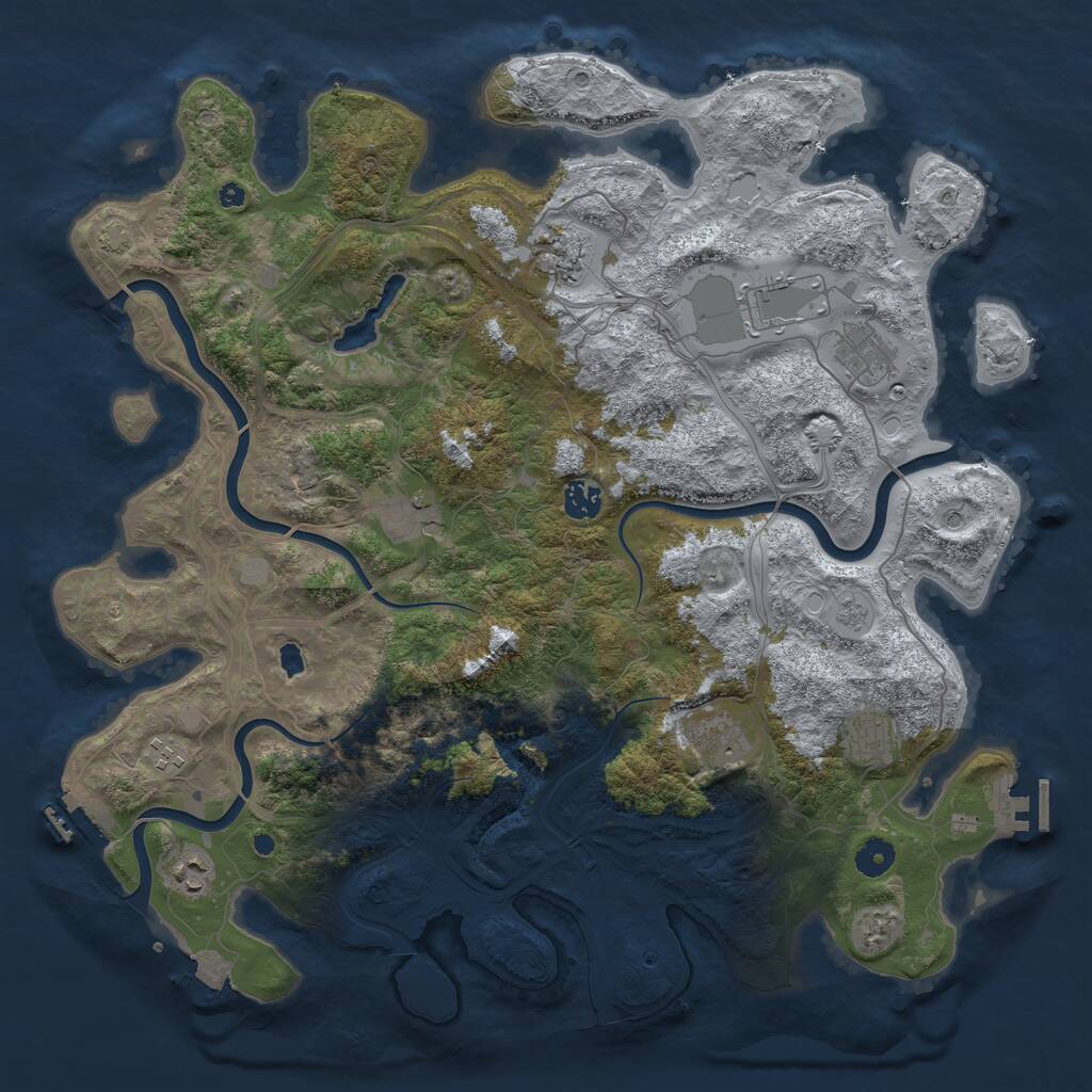 Rust Map: Procedural Map, Size: 4250, Seed: 974143637, 15 Monuments