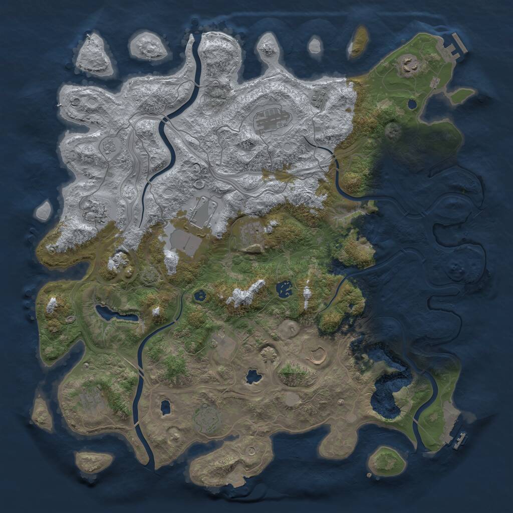 Rust Map: Procedural Map, Size: 4500, Seed: 352069366, 17 Monuments