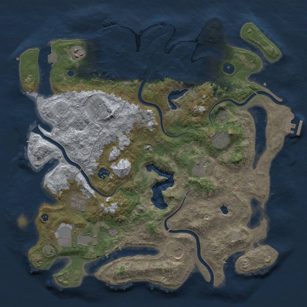 Rust Map: Procedural Map, Size: 4096, Seed: 609577190, 15 Monuments