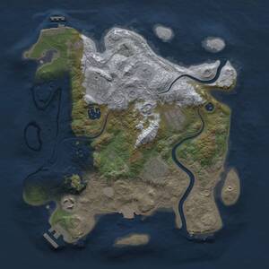 Thumbnail Rust Map: Procedural Map, Size: 3000, Seed: 634061192, 11 Monuments
