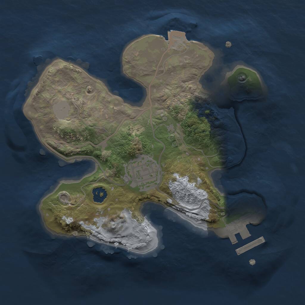 Rust Map: Procedural Map, Size: 2000, Seed: 1946177362, 3 Monuments
