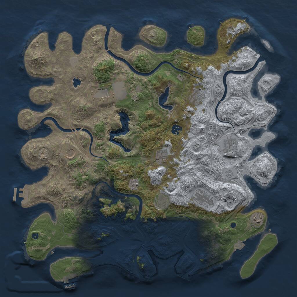 Rust Map: Procedural Map, Size: 4400, Seed: 5533954, 16 Monuments