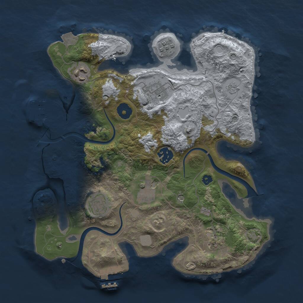 Rust Map: Procedural Map, Size: 3000, Seed: 18475, 13 Monuments