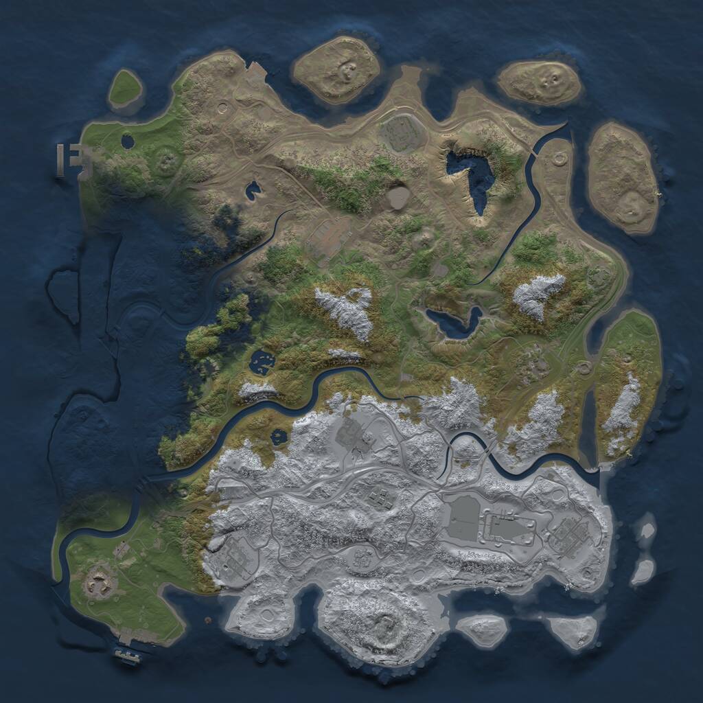 Rust Map: Procedural Map, Size: 4250, Seed: 662588904, 16 Monuments