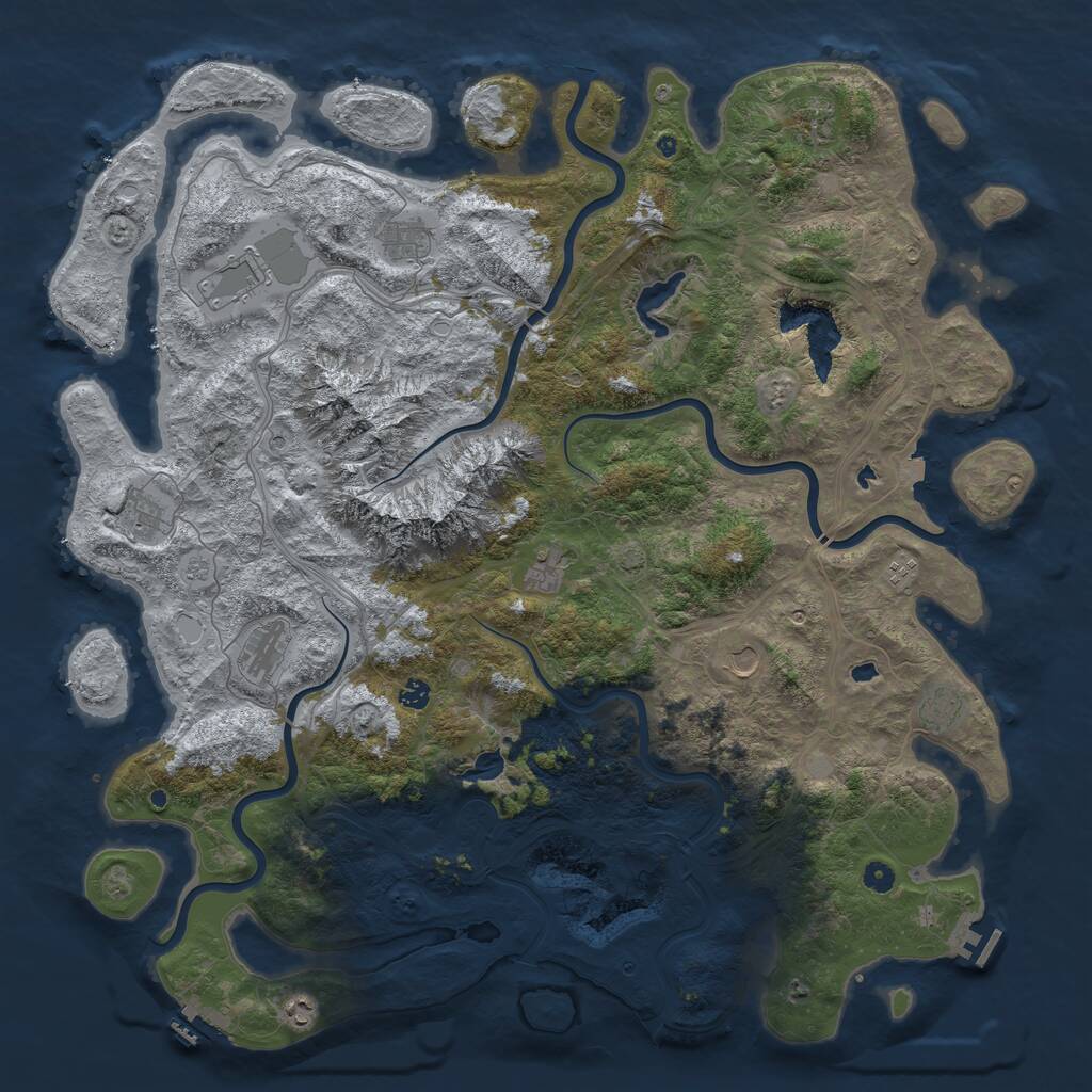 Rust Map: Procedural Map, Size: 5314, Seed: 26500, 17 Monuments