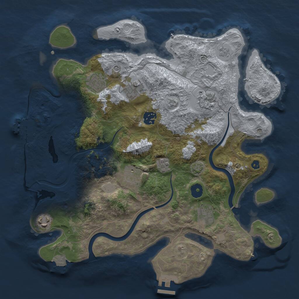 Rust Map: Procedural Map, Size: 3400, Seed: 192019612, 14 Monuments